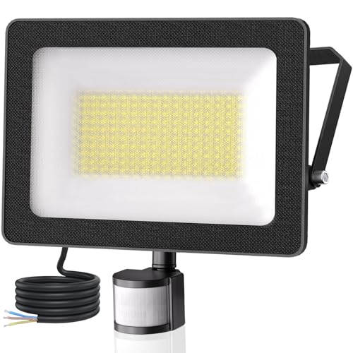 Projecteur LED avec détecteur de mouvement extérieur 100W 9000LM étanche IP66 blanc froid 6500K