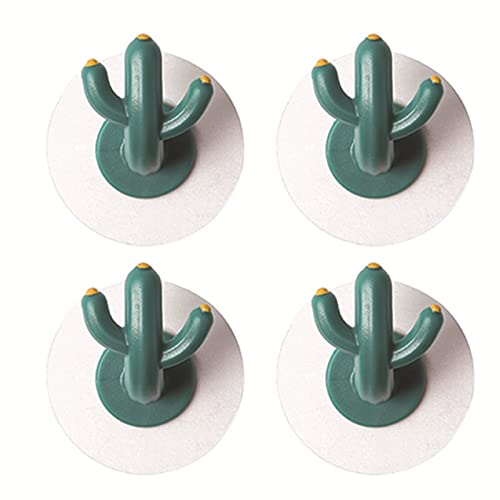 SZYDD 4 Pcs Cactus Shaped Wall Mounted Hook Strong Load Bearing Bag Towel Umbrella Hook Bedroom Kitchen Hook Cactus Hook