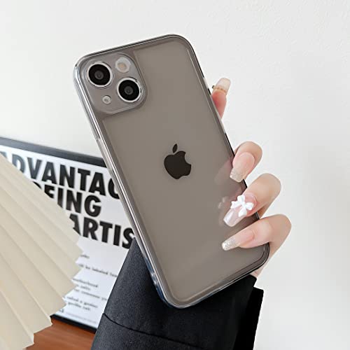 Coque silicone souple iPhone 14 anti-chocs et transparente gris