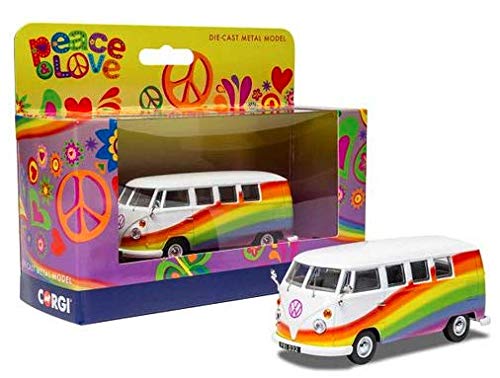Corgi Diecast Model Cars, CC02739 Volkswagen Campervan Peace Love and Rainbows, Men & Women Souvenir Gifts from UK - Image 3