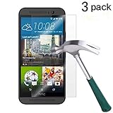 HTC One M9 Screen Protector, TANTEK [Bubble-Free][HD-Clear][Anti-Scratch][Anti-Glare][Anti-Fingerprint]Tempered Glass Screen Protector for HTC One M9 / HTC M9 [2015],[Lifetime Warranty]-[3Pack]