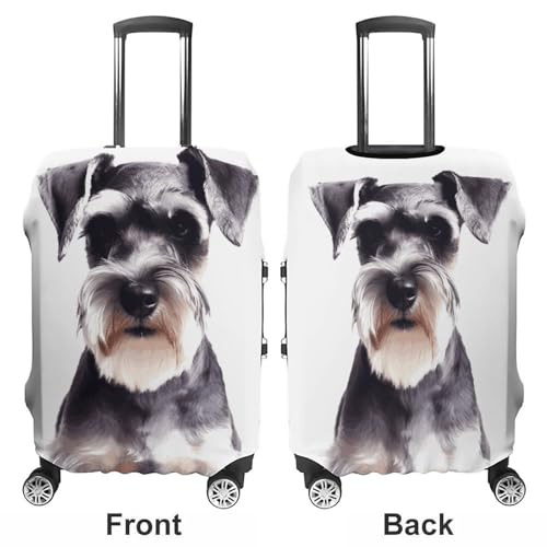 Well-behaved Schnauzer Luggage Covers Tsa Approved Suitcase Cover Elastic Washable Luggage Sleeve Carry on Cover Protector Anti-Scratch Suitcase Protector Fits 19-30 Inch Case(XL)3