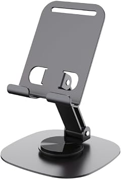 Desktop Aluminum Phone Holder, Foldable Phone Stand, Ergonomic Design, Durable Rugged Structure, Universal Fit (Grey Color)