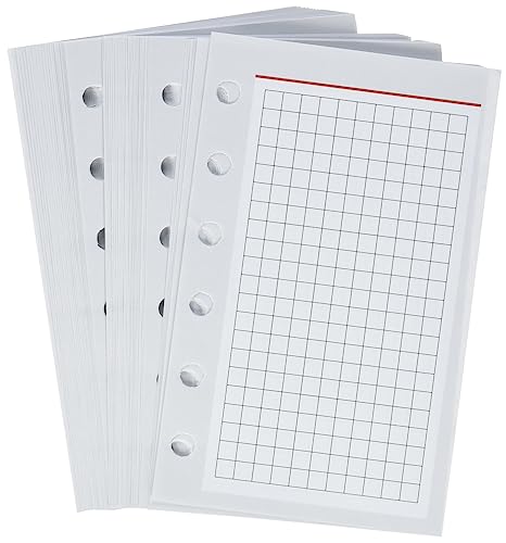 BSB Ersatzeinlage Notizen, ca. A7, 6-Fach Lochung, kariert, Pocket Terminplaner Organizer, 02-0277