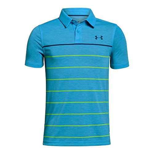 Under Armour Short Sleeve Collared Blue Kids Threadborne Polo Shirt 1306050 713