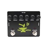 Xtahdge Metal Boost Pedal de guitarra ajustable de gran rango de distorsión graves perforados Pedal de efecto de agudos claro Escenario aplicable: Reproductor de guitarra eléctrica
