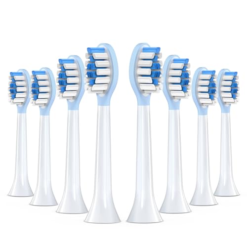 Keosaa Replacement Heads for Philips Sonicare Electric Toothbrush, 8 Pack, Ice Blue