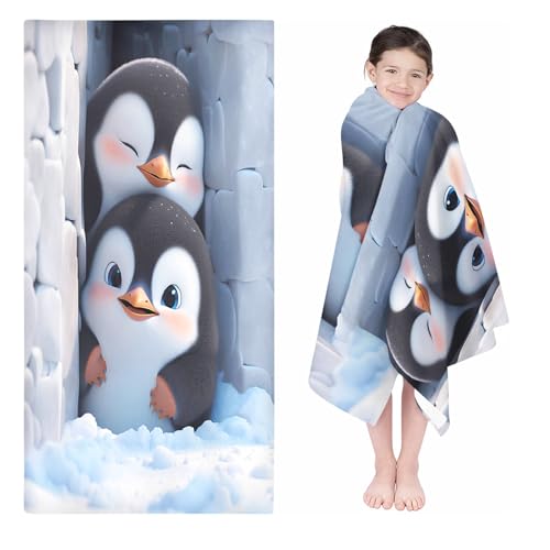 SMchwbc Pinguin Strandtuch 90x180Cm Pinguin Badetuch Strandlaken Handtücher Badetuch Groß 100x200cm Microfaser Somme Handtücher Für Reisen