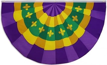 Quality Standard Flags Mardi Gras Bunting Polyester Flag, 3 by 5'