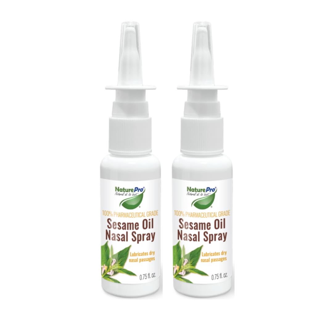 Amazon.com: NATUREPRO Sesame Oil Nasal Spray 2 Pack with 100%  Pharmaceutical Grade Sesame Oil to Offer a Natural Way to Lubricate Your  Nasal Passages and Provide Relief : Health & Household
