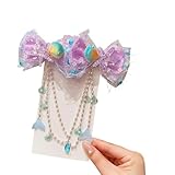 Uqezagpa Elegante clip para el pelo multifunción con perlas adornadas para la frente y cadena desmontable con lazo para las orejas, joyería para fiestas, uso diario, adorno para el cabello, Carcasa