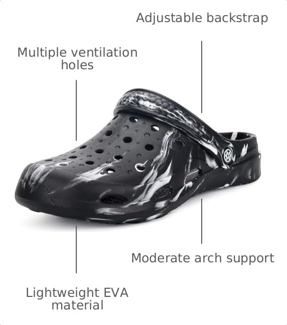 Image of Gaatpot Mens Womens Garden Clogs Shoes with Arch Support Unisex Gardening Slip on Sandals Beach Slippers Shoes Clog