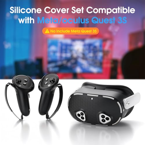 Image of ZORBES 5-in-1 Silicone Accessories for Meta Quest 3S, Protective Case Set for Quest 3S, VR Skin Cover Case Silicone Face Pad Lens Cover