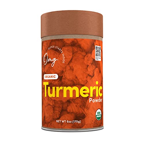 OMG! Superfoods Organic Turmeric Powder - 100% Pure, USDA Certified Organic - Excellent Source of Calcium, Iron, Potassium and Magnesium - Anti-Inflammatory - 6 Ounces (1 Packages)