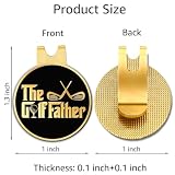 Hafhue The Golf Father Black Gold Golf Ball Marker with Magnetic Hat Clip, Funny Golf Accessories and Golf Gifts for Men Dad Grandpa, Birthday for Golf Fan Golfer Golf Lover
