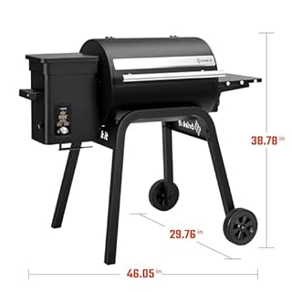 Brisk It Zelos-450 WiFi A.I. Electric Wood Pellet Smoker Grill - Smart Grill With Waterproof Cover– 450 sq.in Cooking Area,7-in-1 Outdoor Grill & Smoker, PID Controller (Up to 500°F), Meat Probe
