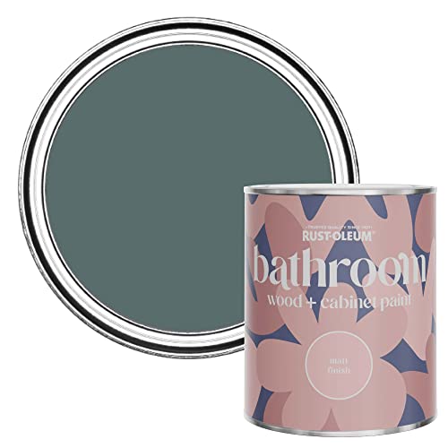 Rust-Oleum Green Moisture Resistant Bathroom Wood and Cabinet Paint in Matt Finish - DEEP SEA 750ML