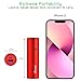 BONAI Portable Charger Power Bank 5000mAh (Ultra-Compact)(Aluminum)(Travel) Slim External Backup Battery Pack High-Speed Output Compatible with iPhone 14 13 12 11 Android Phone and More- Red