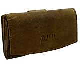  flevado Damen Ledergeldbörse German Design Damenbrieftasche mit RFID Schutz (Sand)