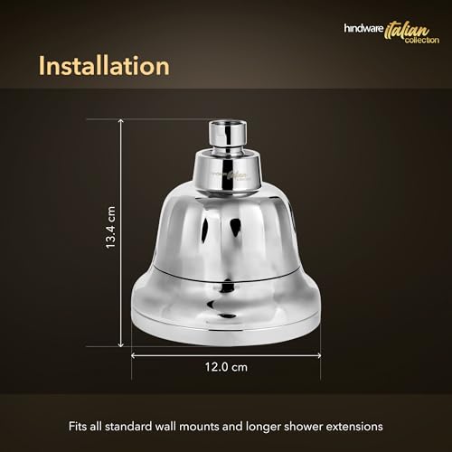 Image of Hindware 7 Spray Showerhead With Filter For Hard Water | Water Softener For Bathroom | Skin and Hair Protection | Wall Mount | 120MM | ABS | Switch to Superior Showering