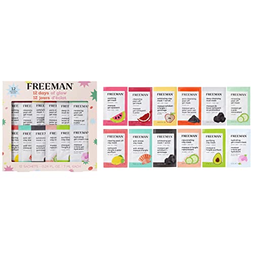 Freeman-Limited-Edition-12-Days-of-Glow-Facial-Mask-Kit-Variety-Skincare-and-Facial-Treatment-Face-Masks-For-All-Skin-Types-Trial-Sized-12-Piece-Holiday-Face-Mask-Gift-Set