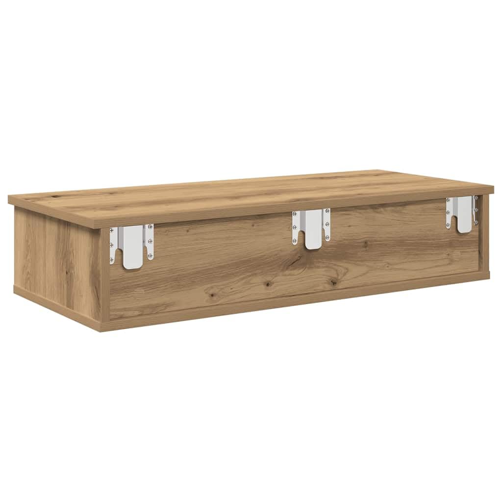 Genérico Estante de Pared cajones Madera contrachapada Roble Artesanal,Mobiliario,Estanterías,Estantes y estanterías-859958
