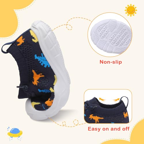Image of LeIsfIt Toddler Shoes Boys Girls Wide Toe Box Breathable Slip-On Sneakers Kids Lightweight Barefoot Feel Shoes for Everyday Play