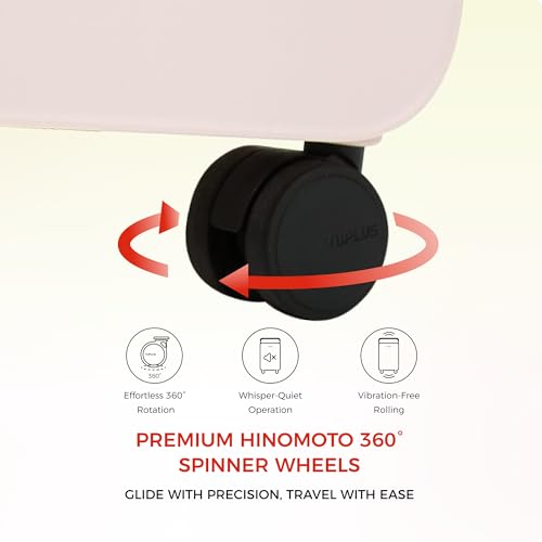 TUPLUS 24” Checked Hardside Luggage Lightweight ABS Travel Suitcase with Wide Handle Spinner Wheels TSA Combination Lock, Balance Series 2.0, Sakura Pink4