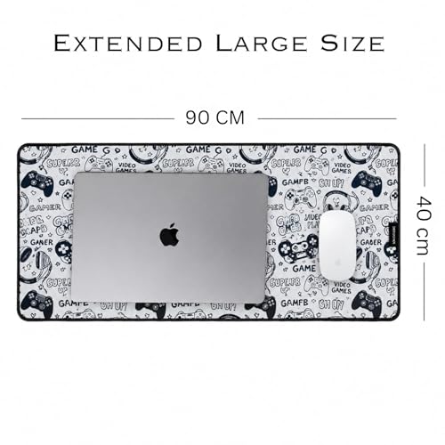 Image of Desk Mat Large XXXL | Computer Desk Mat | Extended Mouse Pad | XXL Mousepad | Gaming Mousepad XXL | Big Mouse Pad | Size - (900x400mm) | Colour - Grey