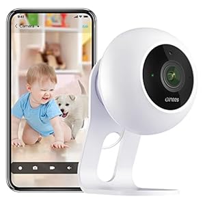 Winees Babyfoon Babyphone Baby Monitor Ip Camera, Bewakingscamera Indoor Security Huisdier Camera met App 1080p 2-Weg Audio, Nachtzicht, Bewegingsdetectie Compatibel met Alexa