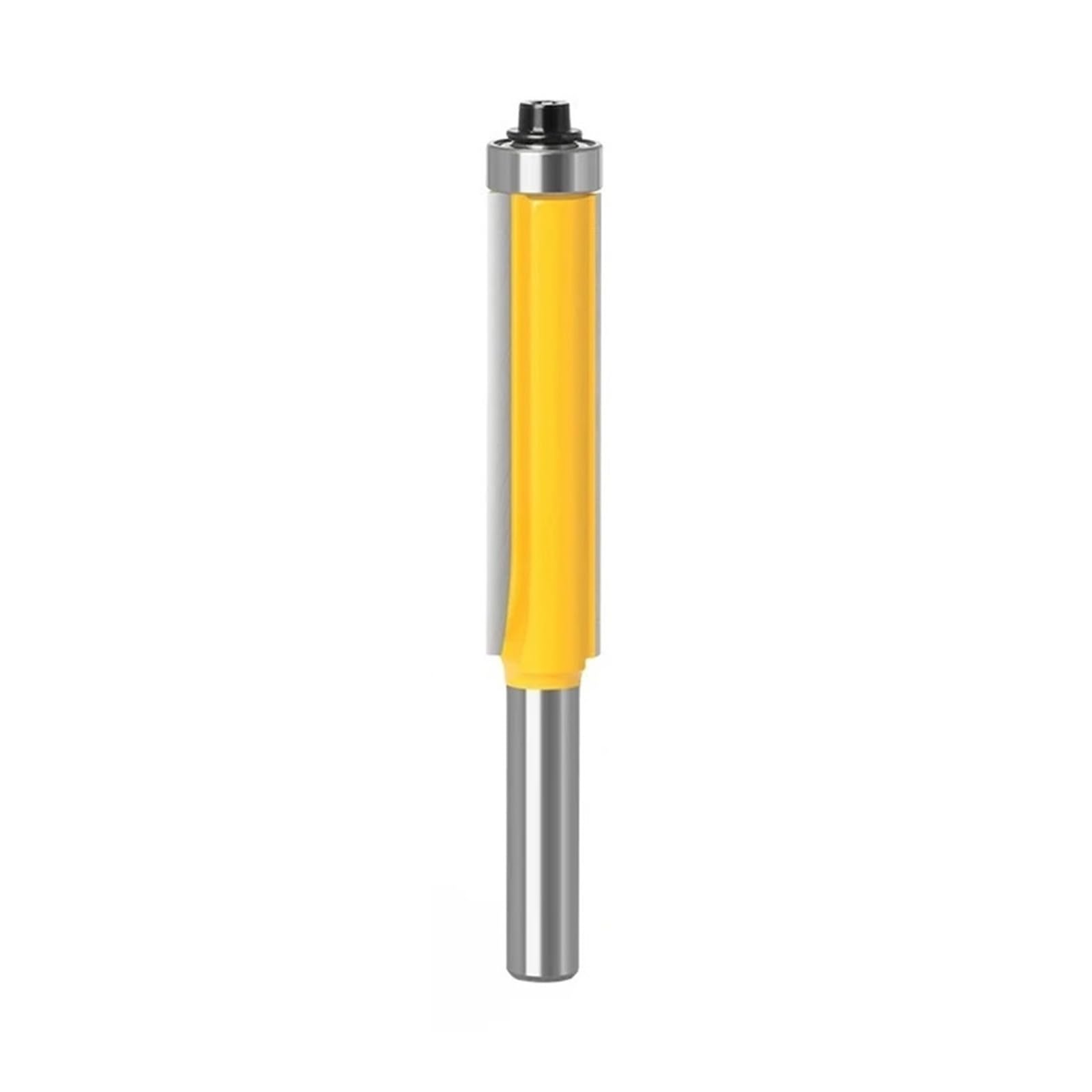 1PC 8mm Shank Długie Ostrze Flush Trim Frez Z Łożyskiem Do Drewna Szablon Wzór Węglika Wolframu(8X12.7X63)