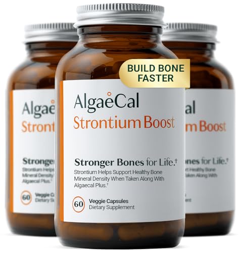AlgaeCal Strontium Boost for Bone Density & Strength 60 Caps 3 Packs