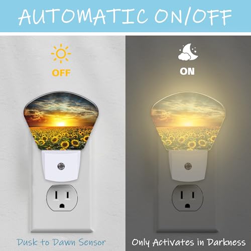 Image of Night Light Beautiful Sunset Plug-in LED Dusk-to-Dawn Sensor Soft Night Lamp,Suitable for Home Bedroom Bathroom Hallway Stairs