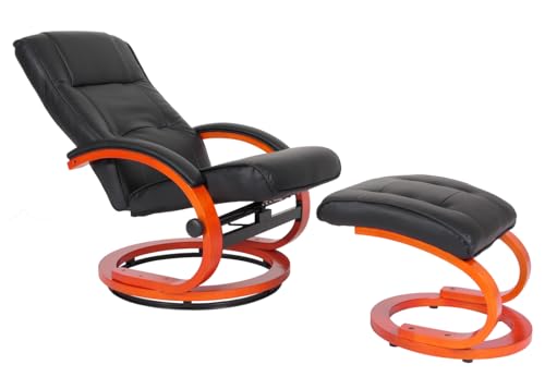 Fernsehsessel Relaxsessel Sessel Pescatori, Kunstleder, mit Hocker - schwarz – Bild 6