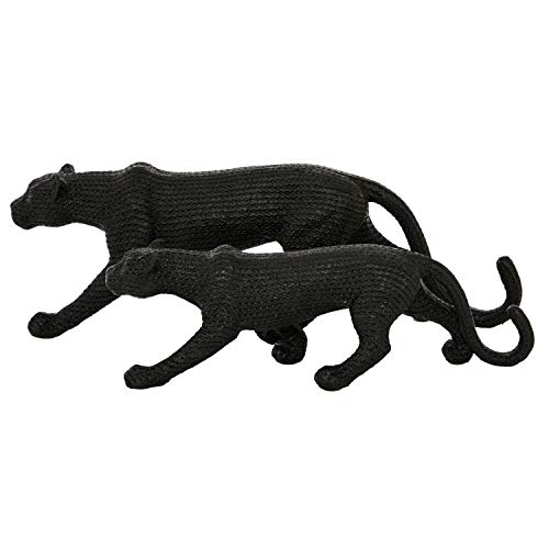 Escultura decorativa de leopardo en polystone, juego de 2 piezas miniatura 7