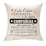 Hasodeo Regalos Compañera Funda de Cojín Regalos para Amigas Regalos Despedida Regalos Empresa Navidad Regalo Compañera Trabajo Regalo Cojín Decoración Regalos Colegas Personalizado (Compañera)