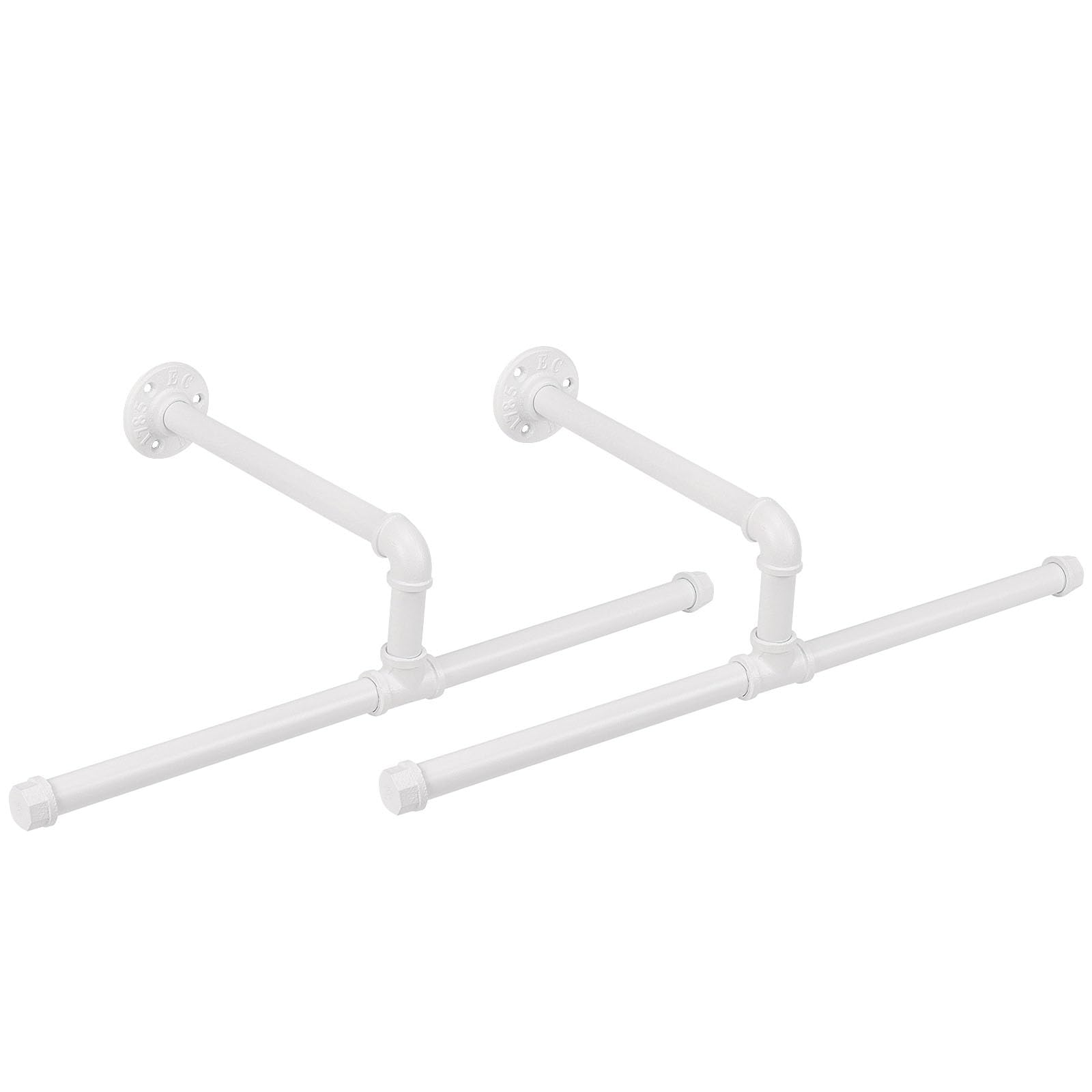 JeasorIndustrial Pipe Clothes Rack Wall-Mounted, Multi-purpose Rustic Vintage Hanging Rod for Space-Saving Storage in Bedroom, Bathroom, and Laundry Room, 2 Pack