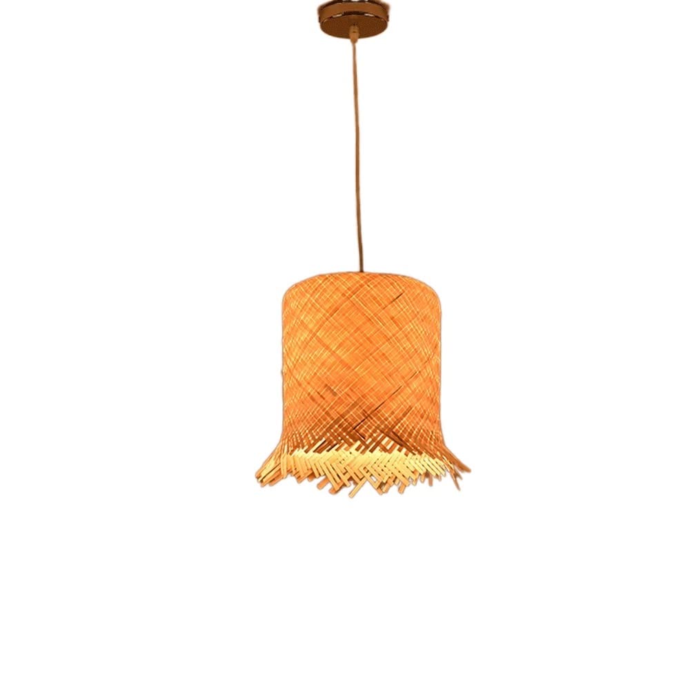 Lustre en bambou d'Asie du Sud-Est suspension rétro E27 réglable