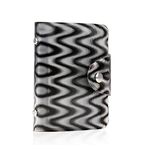 GERIINEER Laser Fashion Kreditkartentasche Damen Herren Kartenaufbewahrungstasche, 24 Kartenfächer (Schwarz) Cover