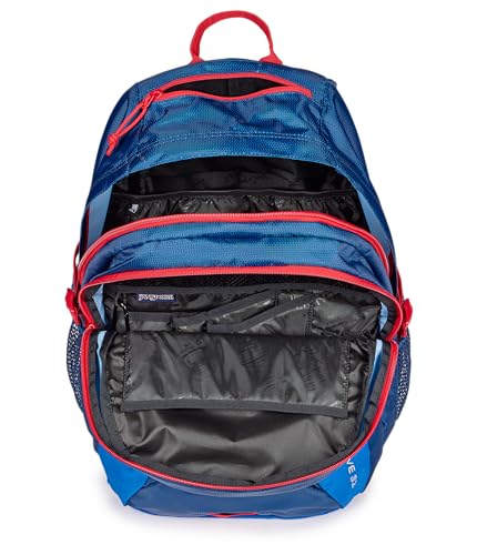 Image of JanSport 32L Agave Hiking Backpack - 15 Inch Laptop Sleeve, Navy | Daypack with Universal 3L Hydration System or 15 Inch Laptop Sleeve, Ideal for Hiking and Traveling
