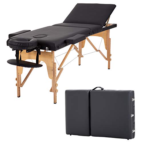 BestMassage Massage Bed Portable Massage Table 24 inch Wide Lash Bed Height Adjustable 3 Folding Spa Table with Non-Woven Bag for Spa Footmassage Facial CareSpa Tattoo by BestMassage - Used condition - US$102.59