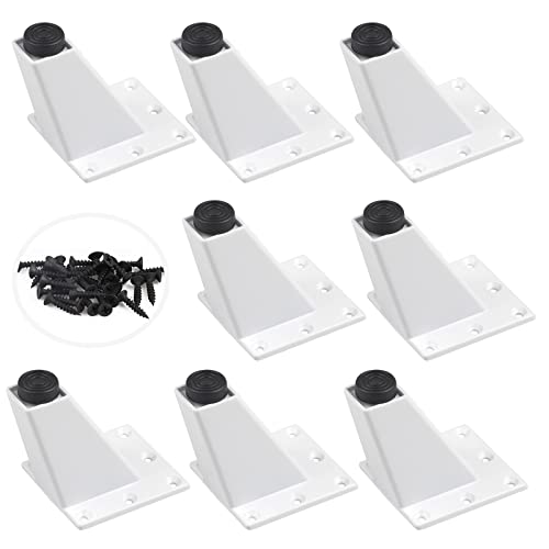 DBREAKS Patas para Muebles, 8 Piezas Ajustable Pies de Muebles, Blanco Reemplazo de Patas, Incluye Tornillos de Montaje