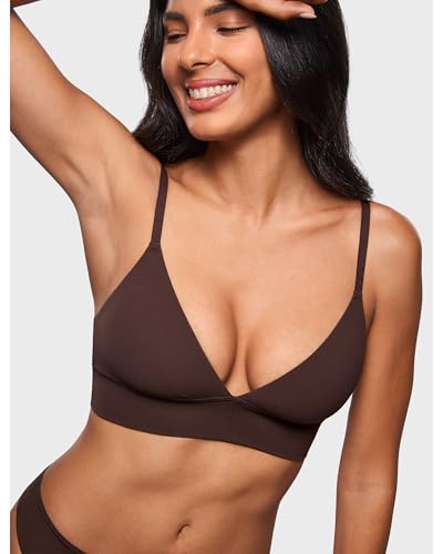Image of INLYRIC Women's Inbarely Outwear Longline Triangle Bralette Plunge Unlined No Underwire Yoga Sports Bra Crop Tank Top