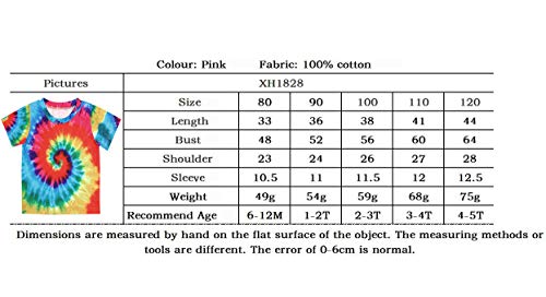 Toddler Boys T-Shirt Rainbow Colors Tie Dye Tee Short Sleeve Crew Neck Top Kids Party Shirts 3-4T #TOP5