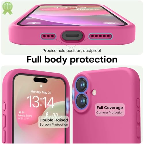 Image of LOVE 3000 Designed for iPhone 16 Case, Premium Silicone with [Soft Anti-Scratch Microfiber Lining] Shockproof Protective Phone Case for Holsters 6.1 inch, Pitaya