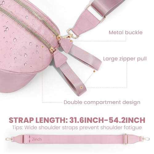 Image of hibear Checkered Crossbody Bag Spacious Bum Bags for Women Nylon Crossbody Fanny Packs Checkered Purse Belt Wallet