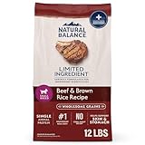 Natural Balance Limited Ingredient Small-Breed Adult Dry Dog Food with Healthy Grains, Beef & Brown Rice, 12 Pound (Pack of 1)