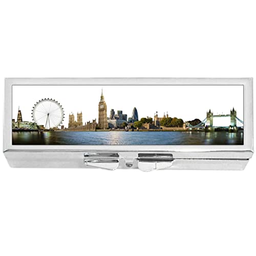 London Eye Skyline Big Ben Bridge Full Week Pill Box for Medicine and Vitamins with Seven Compartments