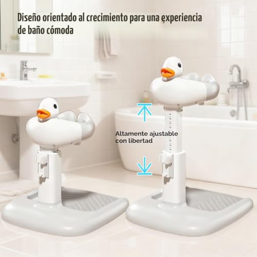 Miniatura 8 de Soporte De Ducha Para Bebé, Base Antideslizante, Ayuda Al Bebé A Pararse Y Ducharse Soporte De Ducha Portátil Ajustable En Altura Con Asiento