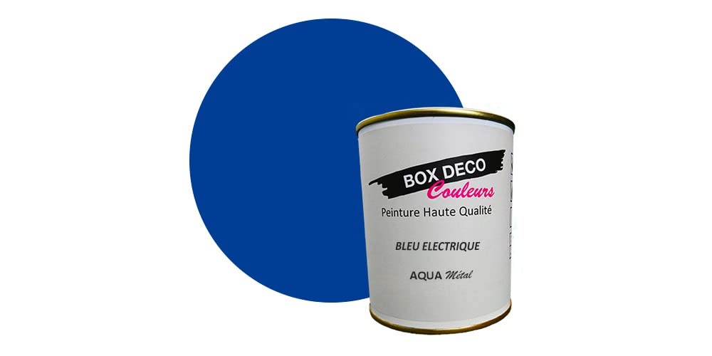 Pintura para mueble de metal a base de barniz acrílico con aspecto satinado Aqua Metal – 750 ml / 7,5 m², azul eléctrico